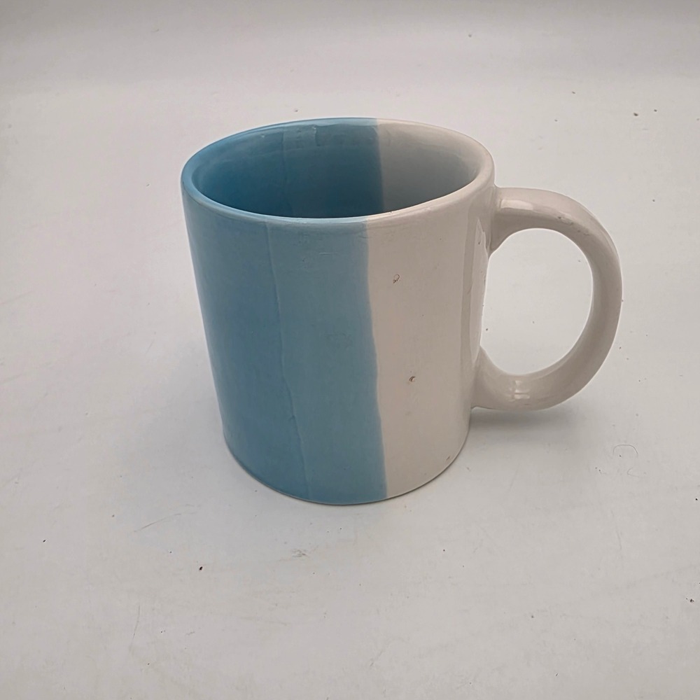 Jamestown China Blue White Two Tone Porcelain Coffee Mug Action Industrie Brazil